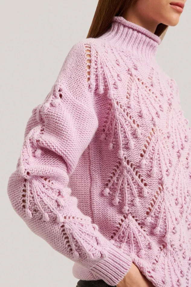 Luisa Spagnoli Knitwear Women Contributo Textured Pullover Pink Luisa Spagnoli Knitwear Women Contributo Textured Pullover Pink