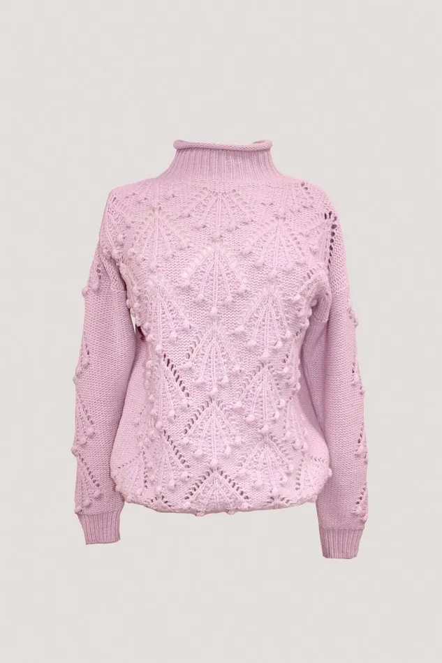 Luisa Spagnoli Knitwear Women Contributo Textured Pullover Pink Luisa Spagnoli Knitwear Women Contributo Textured Pullover Pink