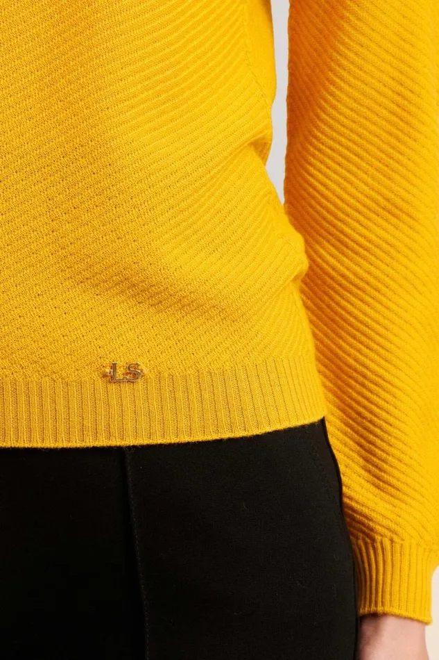 Luisa Spagnoli Knitwear Women Maga Ribbed Pullover Yellow Luisa Spagnoli Knitwear Women Maga Ribbed Pullover Yellow