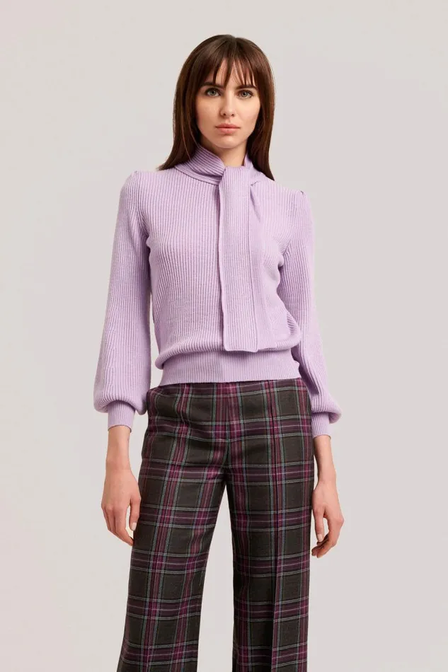 Luisa Spagnoli Knitwear Women Merana Pullover With Sash Lilac