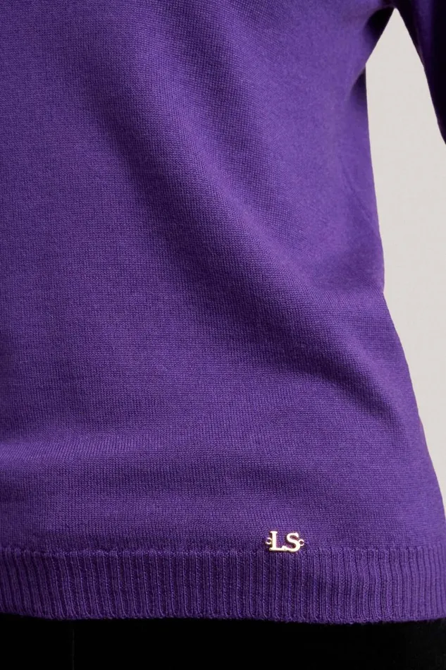 Luisa Spagnoli Knitwear Women Mossa Wool Pullover Purple Luisa Spagnoli Knitwear Women Mossa Wool Pullover Purple