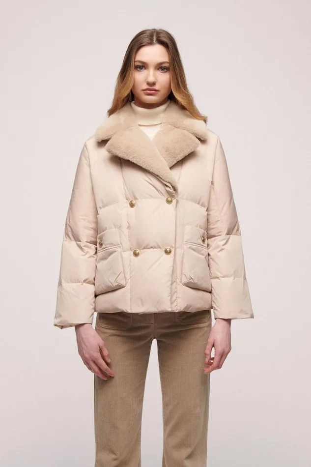 Luisa Spagnoli Outerwear Women Saccente Padded Jacket Beige Luisa Spagnoli Outerwear Women Saccente Padded Jacket Beige