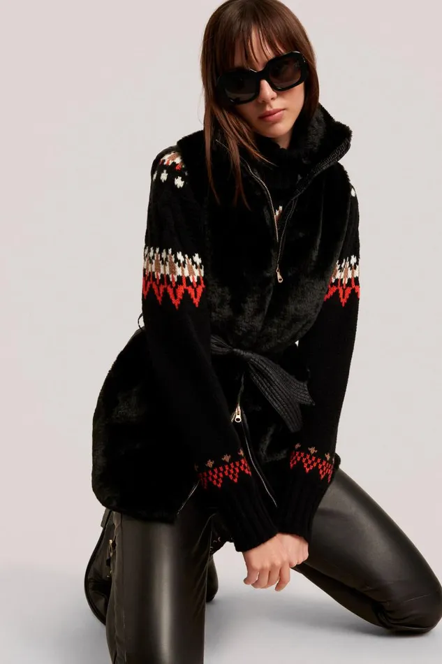 Luisa Spagnoli Outerwear Women Sincerita EcoFriendly Faux Fur Gilet Black Luisa Spagnoli Outerwear Women Sincerita EcoFriendly Faux Fur Gilet Black