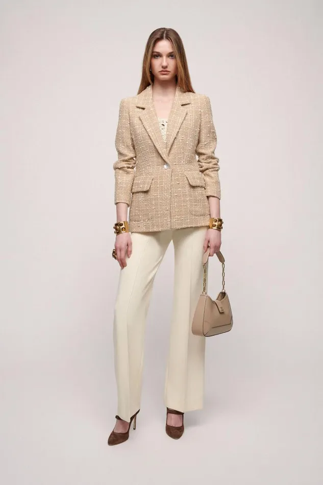 Luisa Spagnoli Pants Women Ove Flared Trousers Cream Luisa Spagnoli Pants Women Ove Flared Trousers Cream