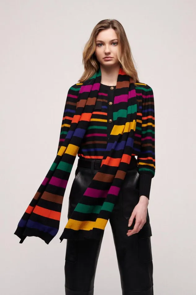 Luisa Spagnoli Scarves And Foulards Women Colorante Striped Scarf Multicolour