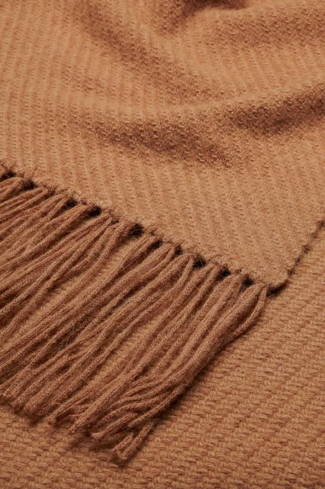 Luisa Spagnoli Scarves And Foulards Women Convivio Wool Scarf Camel Luisa Spagnoli Scarves And Foulards Women Convivio Wool Scarf Camel
