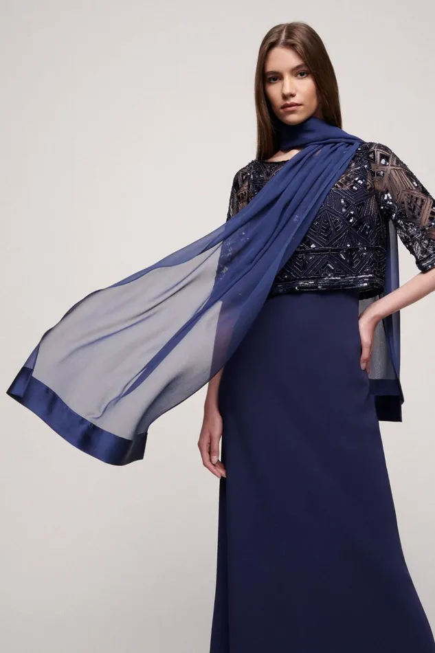 Luisa Spagnoli Scarves And Foulards Women Riflettere Georgette Scarf Blue