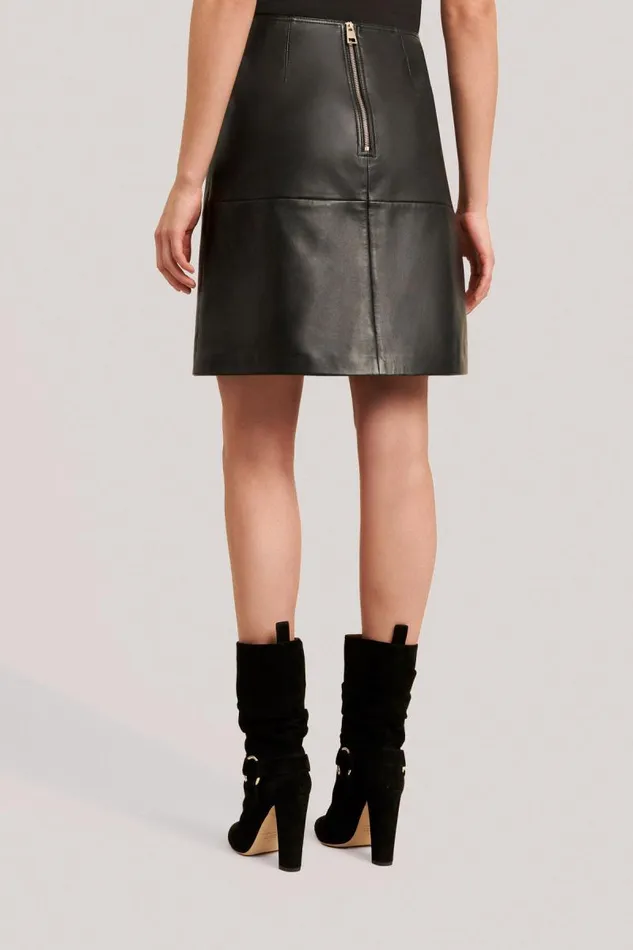 Luisa Spagnoli Skirts Women Felce Nappa Leather Skirt Black Luisa Spagnoli Skirts Women Felce Nappa Leather Skirt Black
