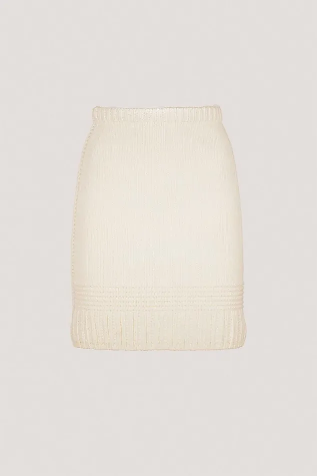 Luisa Spagnoli Skirts Women Mescalina Wool Skirt Cream Luisa Spagnoli Skirts Women Mescalina Wool Skirt Cream