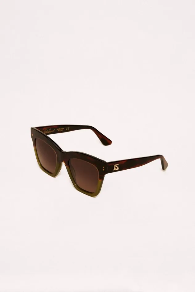 Luisa Spagnoli Sunglasses Women Xclaudia CatEye Sunglasses Brownmilitary Green Luisa Spagnoli Sunglasses Women Xclaudia CatEye Sunglasses Brownmilitary Green