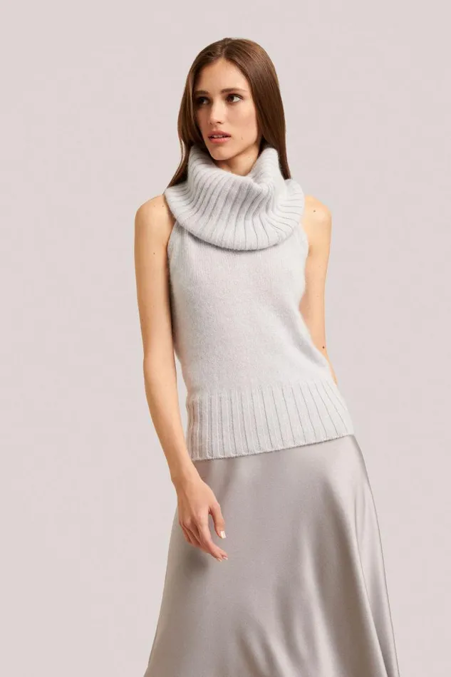 Luisa Spagnoli Tops And TShirts Women Euforia Wool Top Grey Melange