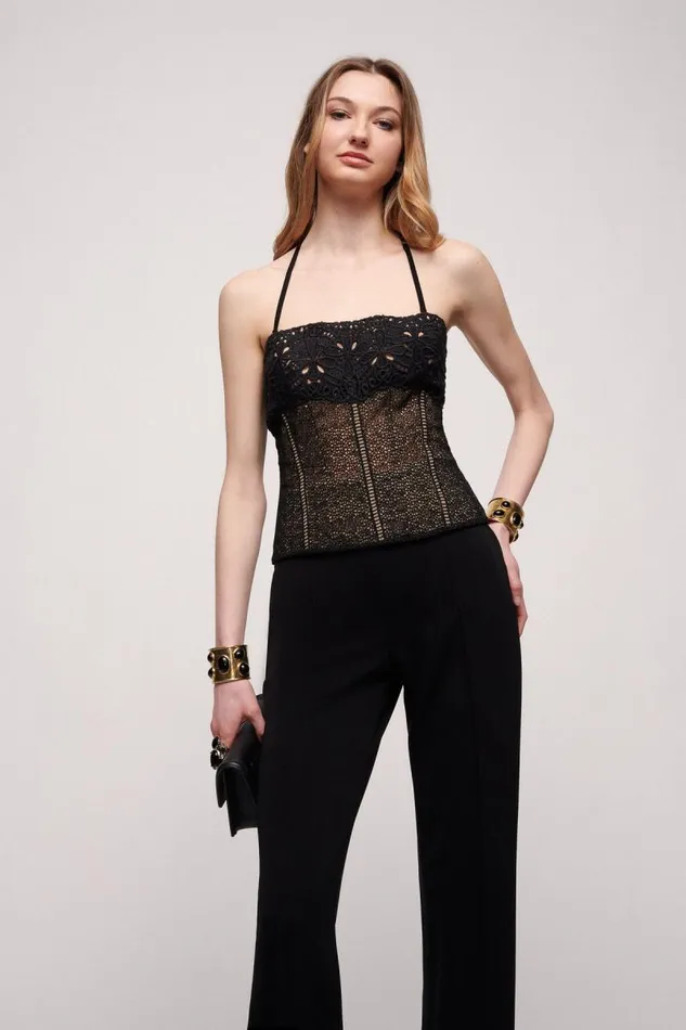 Luisa Spagnoli Tops And TShirts Women Leonard Bustier Top Black Luisa Spagnoli Tops And TShirts Women Leonard Bustier Top Black