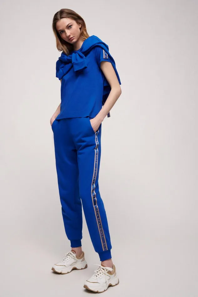 Luisa Spagnoli Tops And TShirts Women Lunar Cotton TShirt Bluette Luisa Spagnoli Tops And TShirts Women Lunar Cotton TShirt Bluette