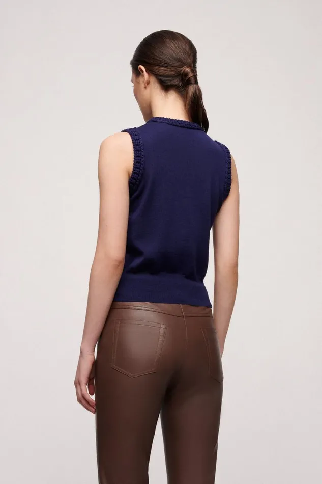 Luisa Spagnoli Tops And TShirts Women Mini Wool Top Blue Purplish Luisa Spagnoli Tops And TShirts Women Mini Wool Top Blue Purplish