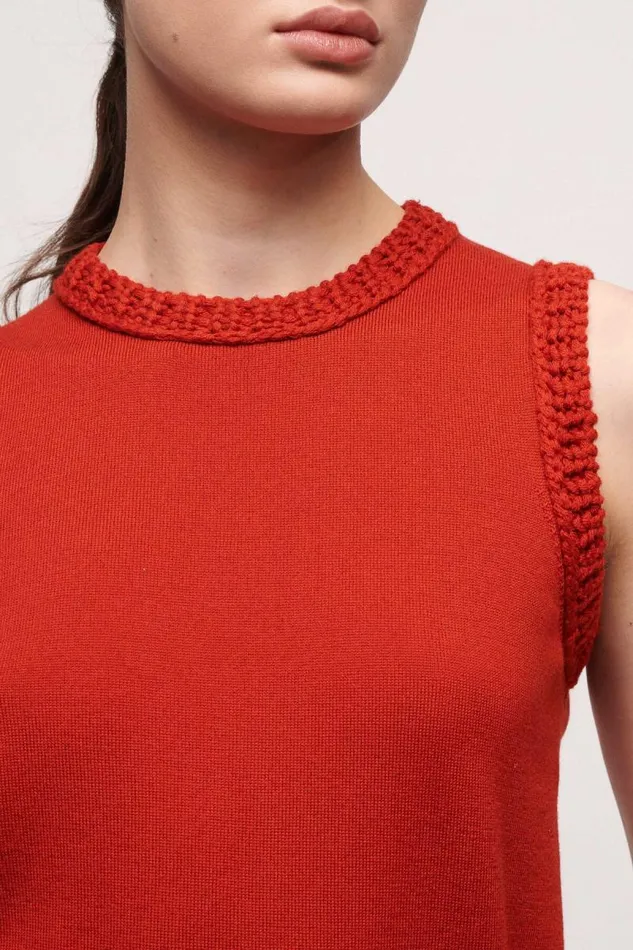 Luisa Spagnoli Tops And TShirts Women Mini Wool Top Bright Orange Luisa Spagnoli Tops And TShirts Women Mini Wool Top Bright Orange