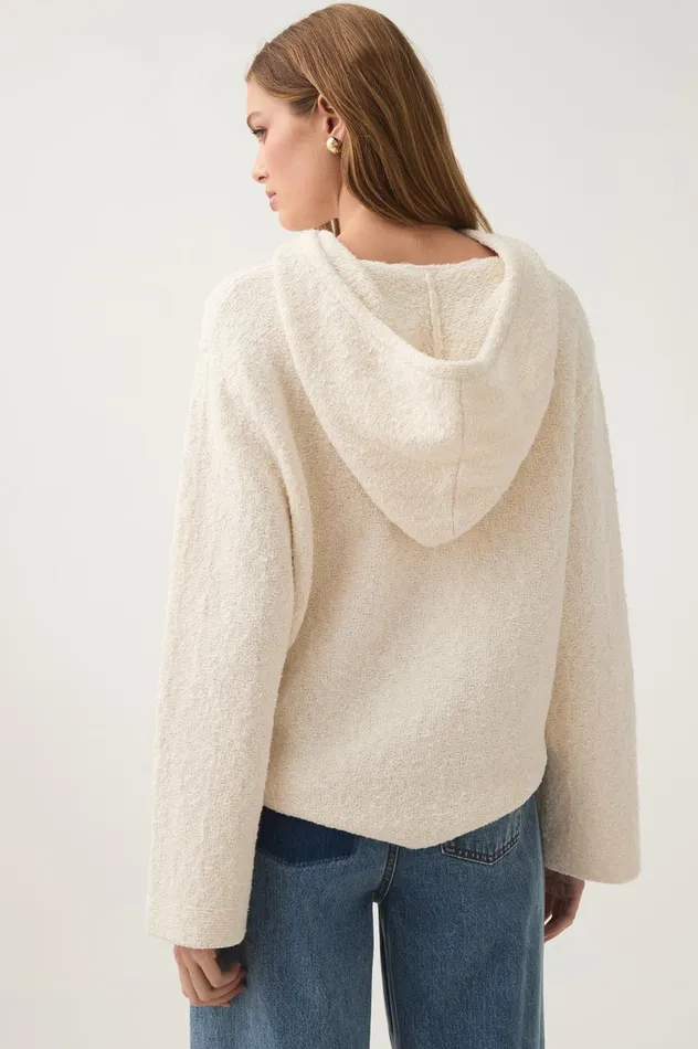 Lyla Knit Hoodie Ivory Women Aje Knitwear and Jumpers Lyla Knit Hoodie Ivory Women Aje Knitwear and Jumpers