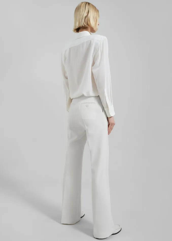 Lyra Flared Pants 8211 White Women The Frankie Shop Clothing