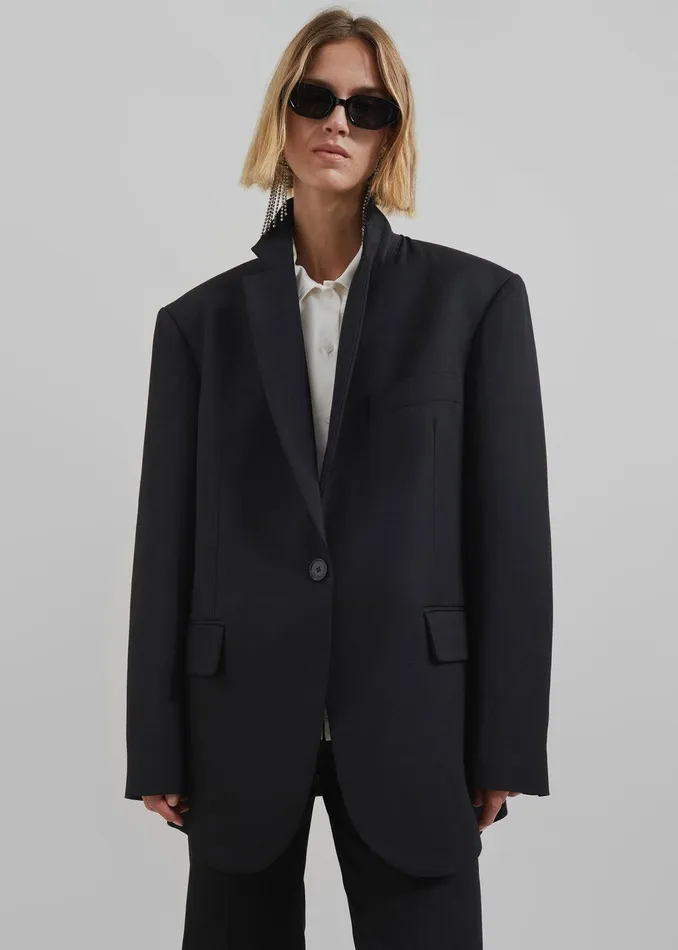 Lyra Oversized Blazer 8211 Black Women The Frankie Shop Clothing