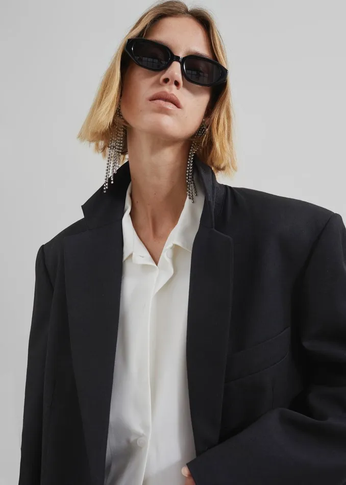 Lyra Oversized Blazer 8211 Black Women The Frankie Shop Clothing