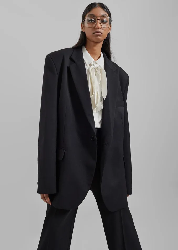 Lyra Oversized Blazer 8211 Black Women The Frankie Shop Clothing
