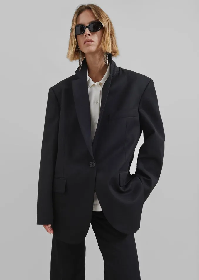 Lyra Oversized Blazer 8211 Black Women The Frankie Shop Clothing