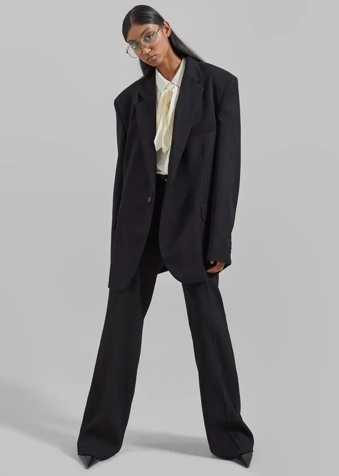 Lyra Oversized Blazer 8211 Black Women The Frankie Shop Clothing