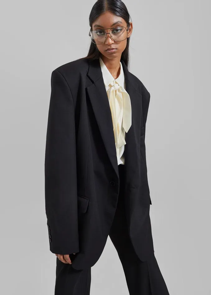 Lyra Oversized Blazer 8211 Black Women The Frankie Shop Clothing