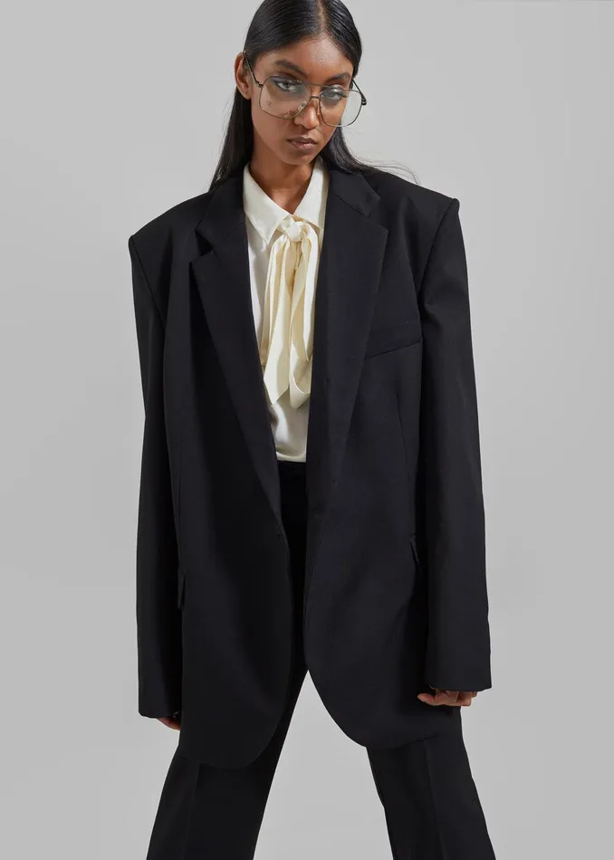 Lyra Oversized Blazer 8211 Black Women The Frankie Shop Clothing