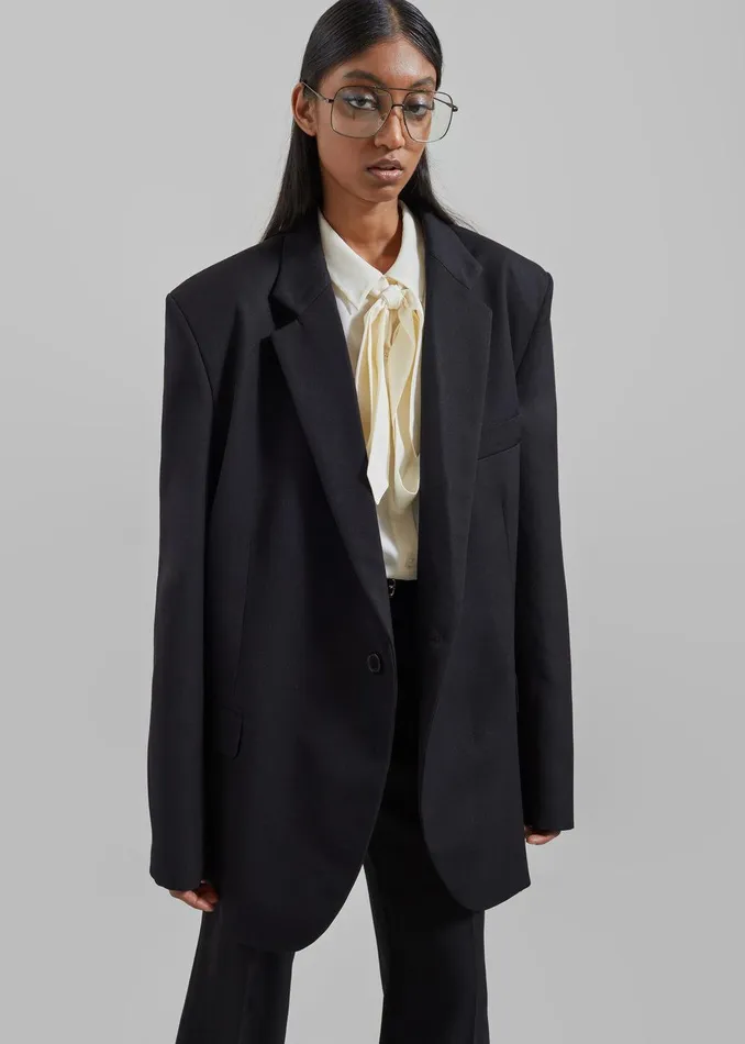 Lyra Oversized Blazer 8211 Black Women The Frankie Shop Clothing