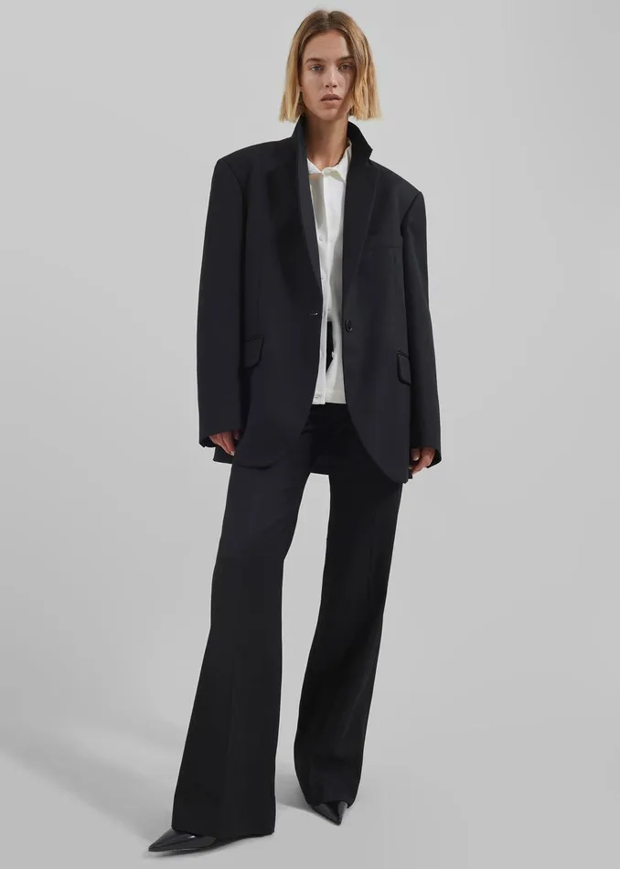 Lyra Oversized Blazer 8211 Black Women The Frankie Shop Clothing