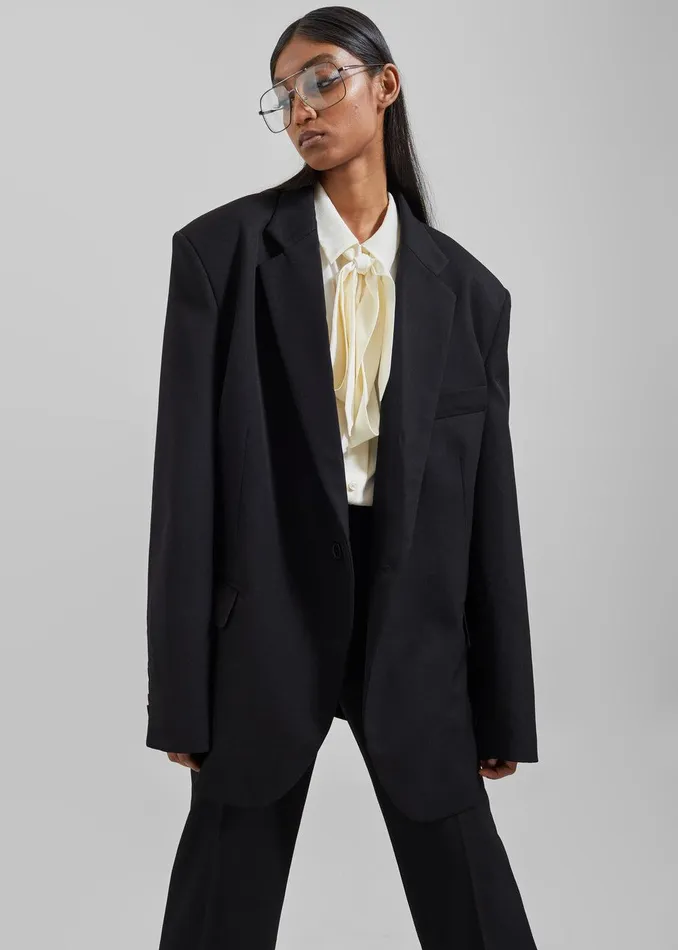 Lyra Oversized Blazer 8211 Black Women The Frankie Shop Clothing