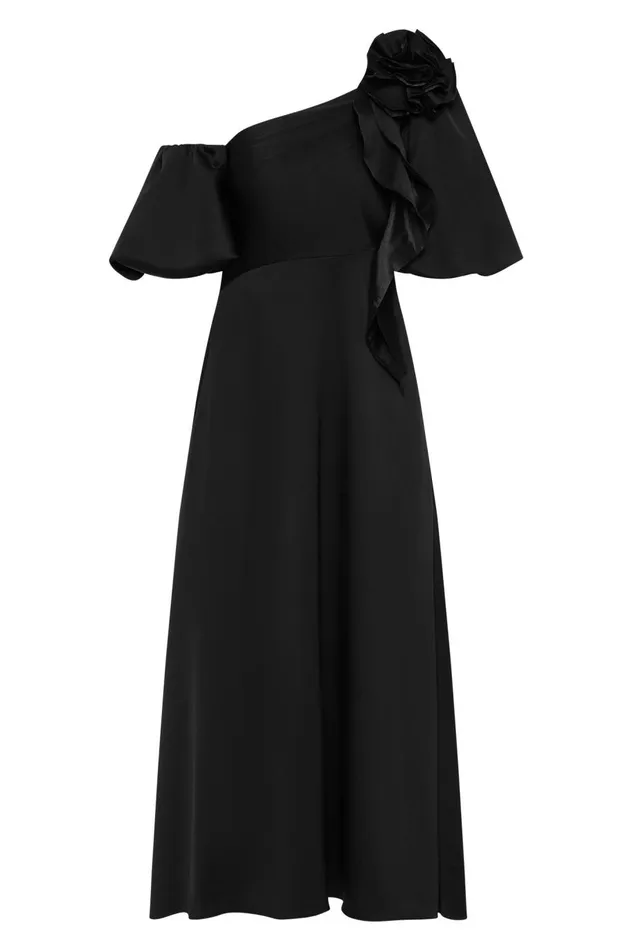 Magnetic Draped Midi Dress Black Women Aje Dresses Magnetic Draped Midi Dress Black Women Aje Dresses
