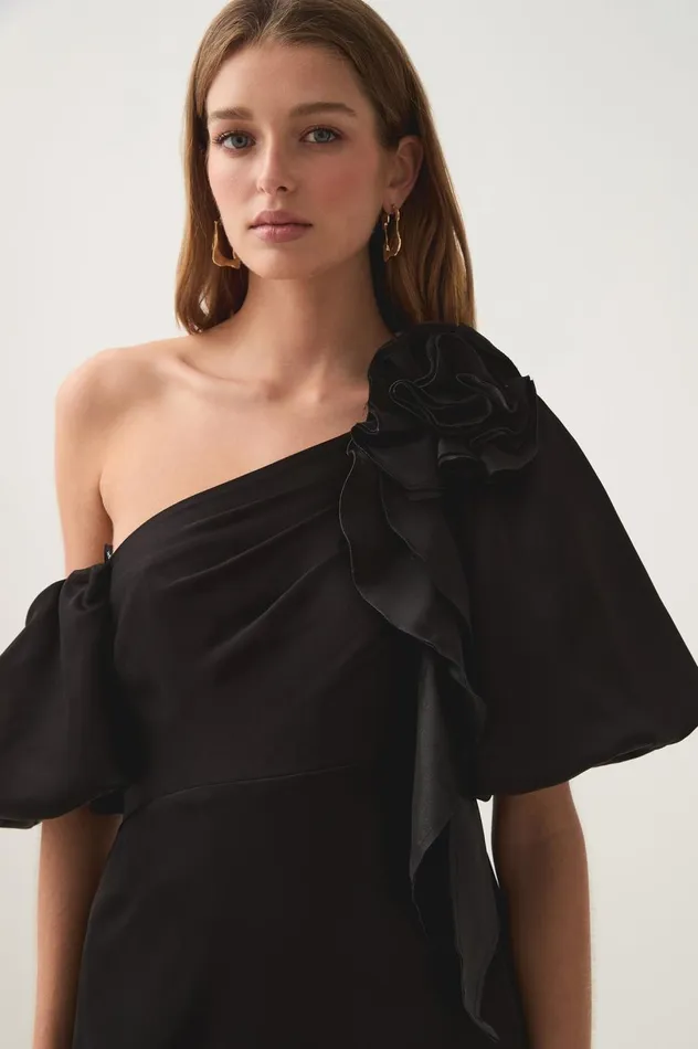 Magnetic Draped Midi Dress Black Women Aje Dresses Magnetic Draped Midi Dress Black Women Aje Dresses