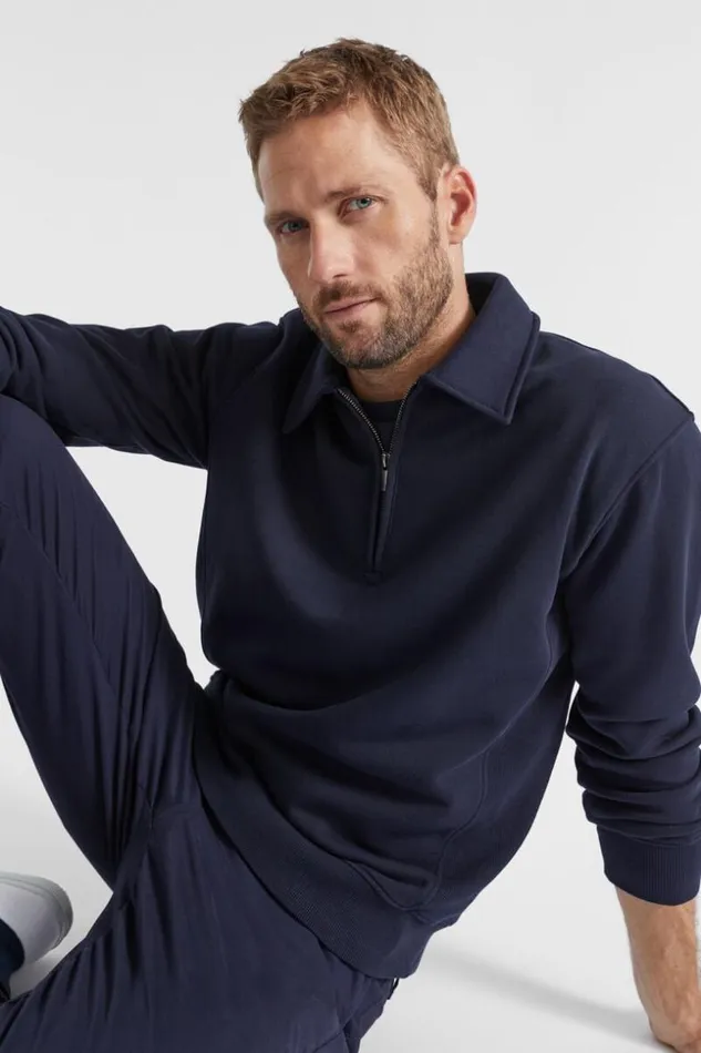 Man Heritage Half Zip Midnight Blue Seed Heritage TShirts and Sweaters