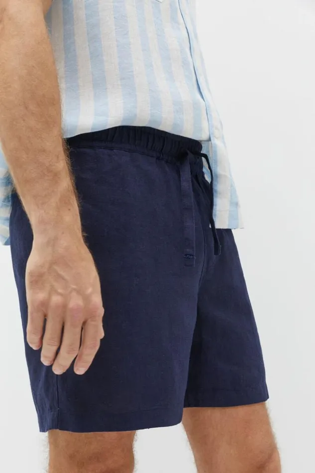 Man Linen Short Midnight Blue Seed Heritage Shorts