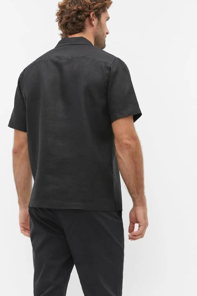 Man Linen Utility Shirt True Black Seed Heritage TShirts and Sweaters