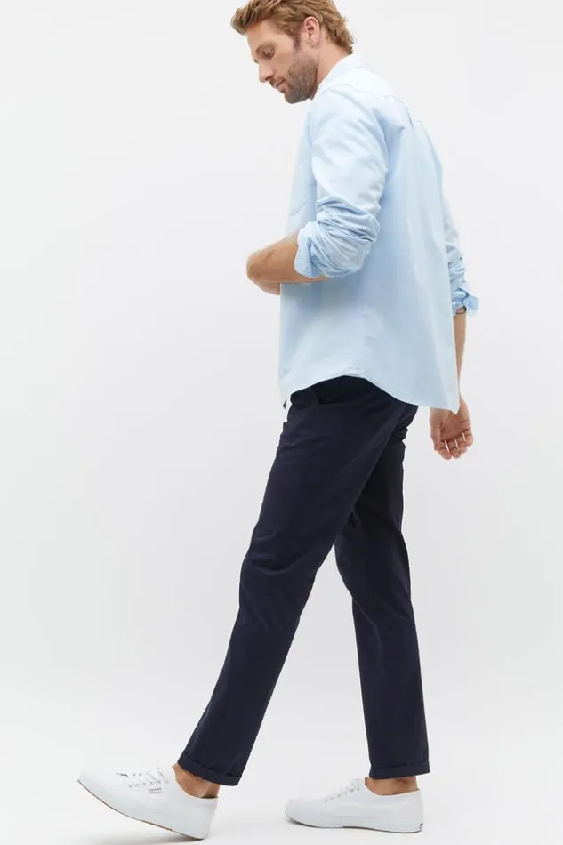 Man Slim Oxford Shirt Clear Blue Seed Heritage TShirts and Sweaters