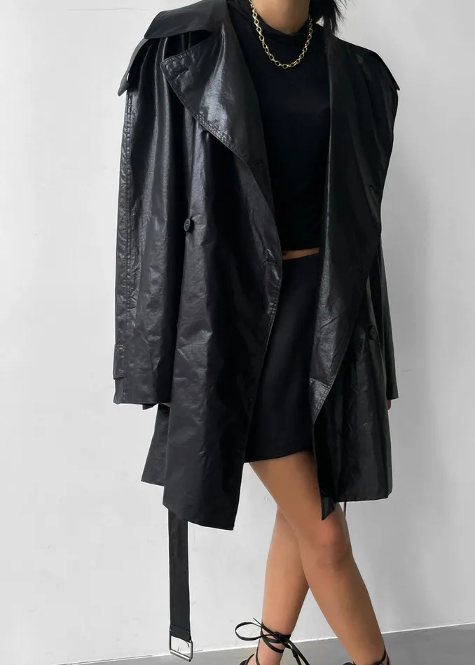 Manila Oversized Trench 8211 Black Women The Frankie Shop Clothing