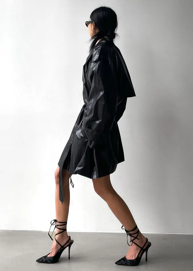 Manila Oversized Trench 8211 Black Women The Frankie Shop Clothing