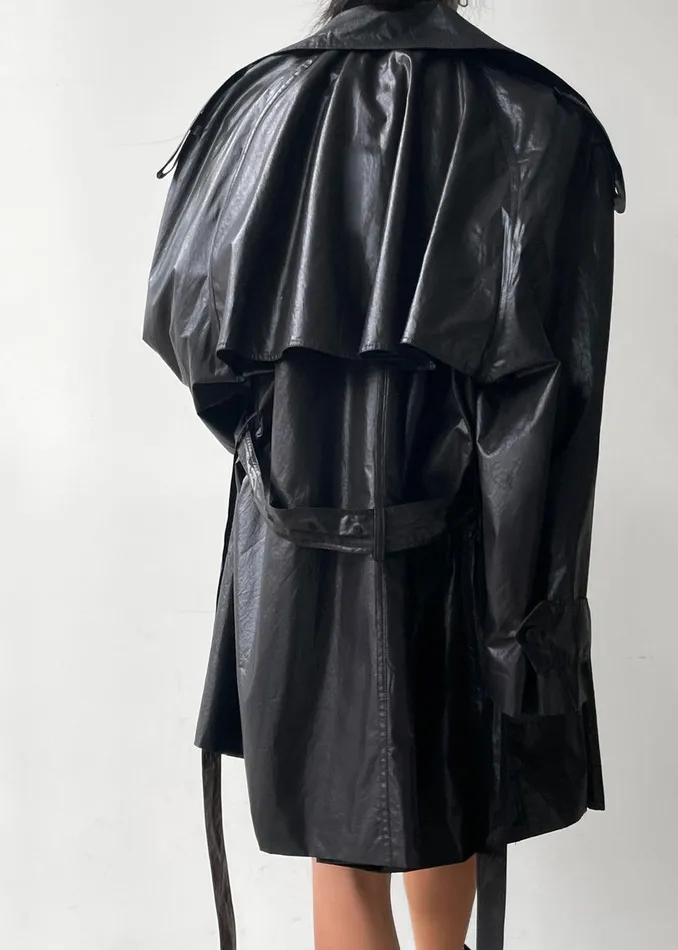 Manila Oversized Trench 8211 Black Women The Frankie Shop Clothing