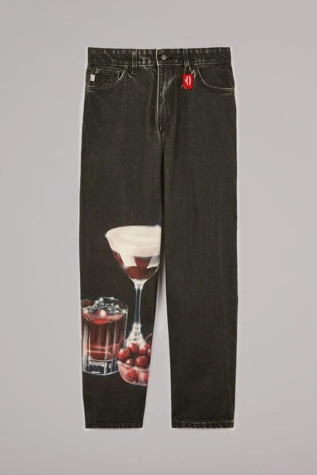Marasca Graphic Crop Jeans Black Black Women Fiorucci Marasca Graphic Crop Jeans Black Black Women Fiorucci