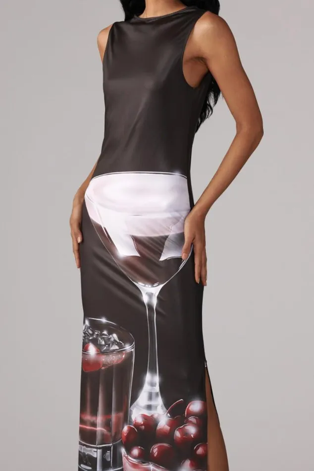 Marasca Graphic Maxi Dress Black Black Women Fiorucci Marasca Graphic Maxi Dress Black Black Women Fiorucci