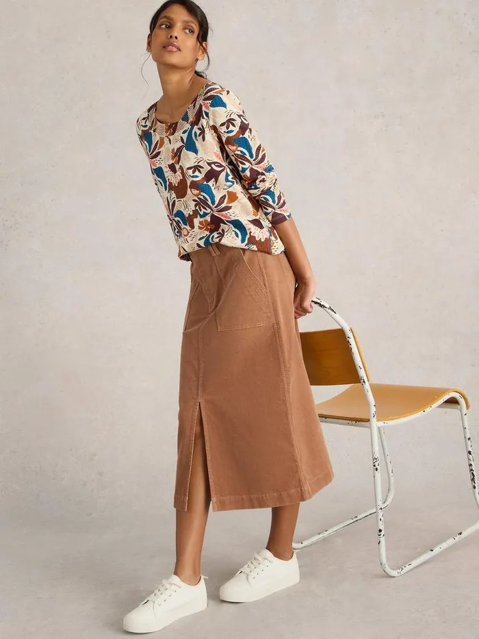 Maren Organic Cord Skirt Light Natural Women White Stuff Skirts