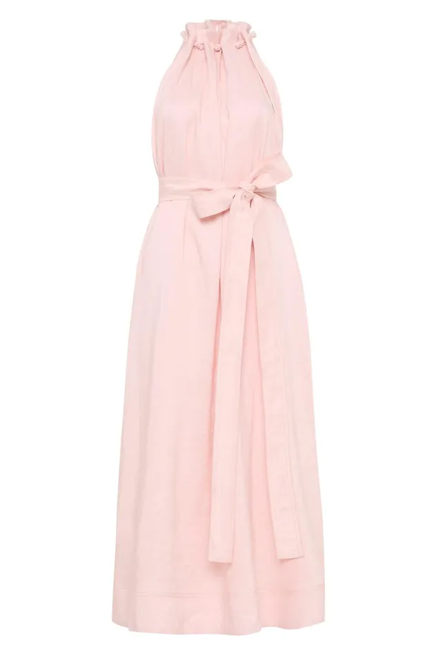 Mariel Trapeze Midi Dress Soft Pink Women Aje Dresses Mariel Trapeze Midi Dress Soft Pink Women Aje Dresses