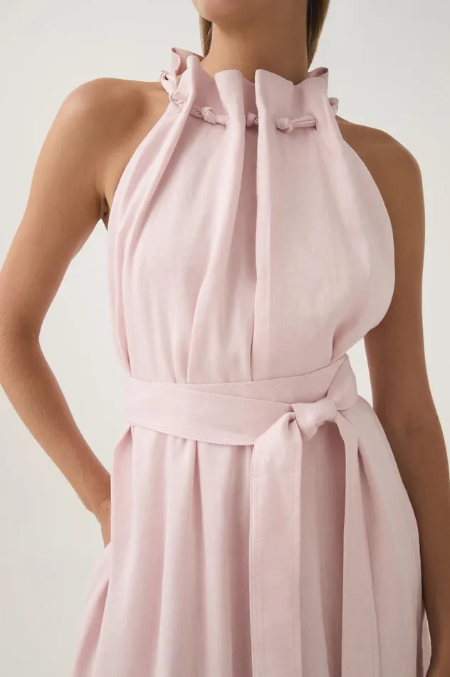 Mariel Trapeze Midi Dress Soft Pink Women Aje Dresses Mariel Trapeze Midi Dress Soft Pink Women Aje Dresses