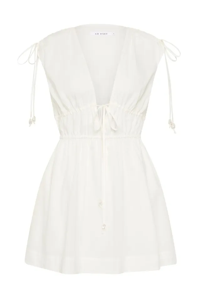 Marley Mini Dress White Women Aje Dresses Marley Mini Dress White Women Aje Dresses