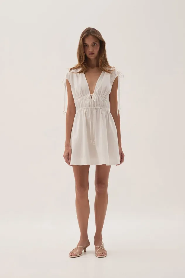 Marley Mini Dress White Women Aje Dresses Marley Mini Dress White Women Aje Dresses