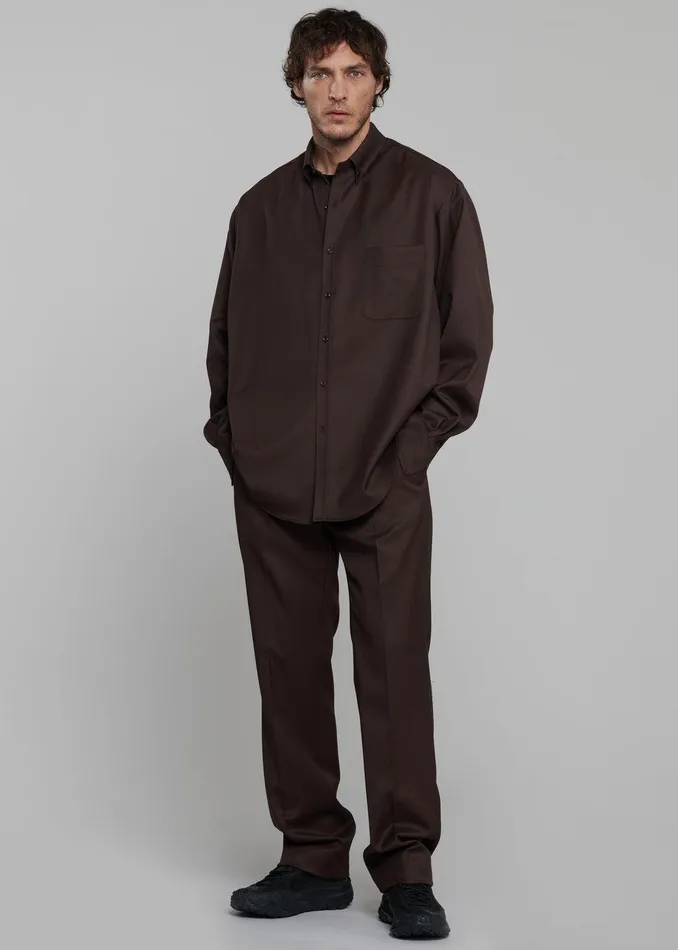 Mason Wool Trousers 8211 Brown Men The Frankie Shop Clothing