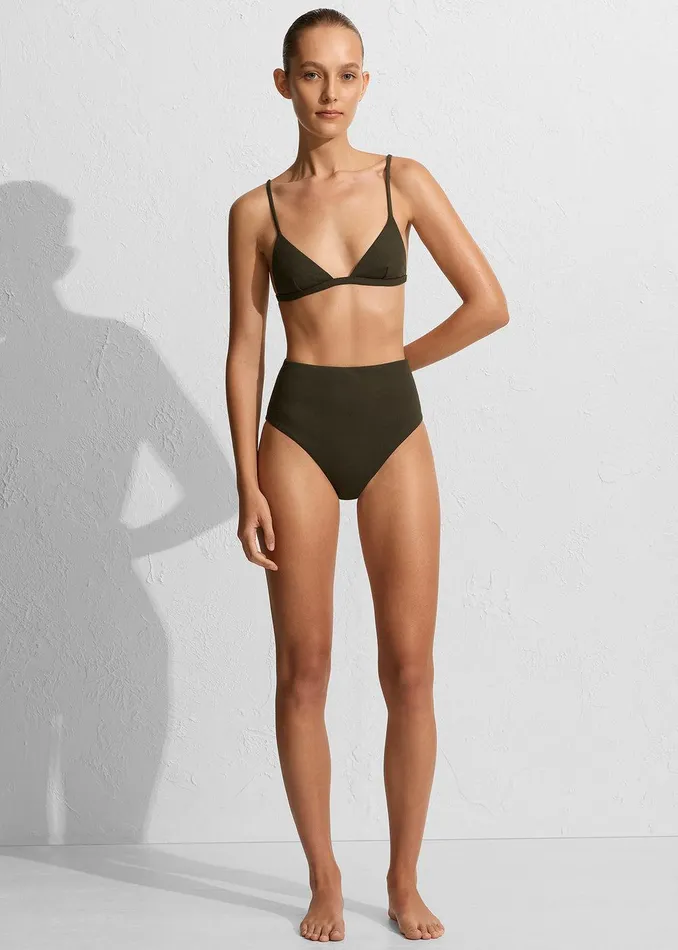 Matteau High Waist Bikini Brief 8211 Thyme Crinkle Women The Frankie Shop Swimwear