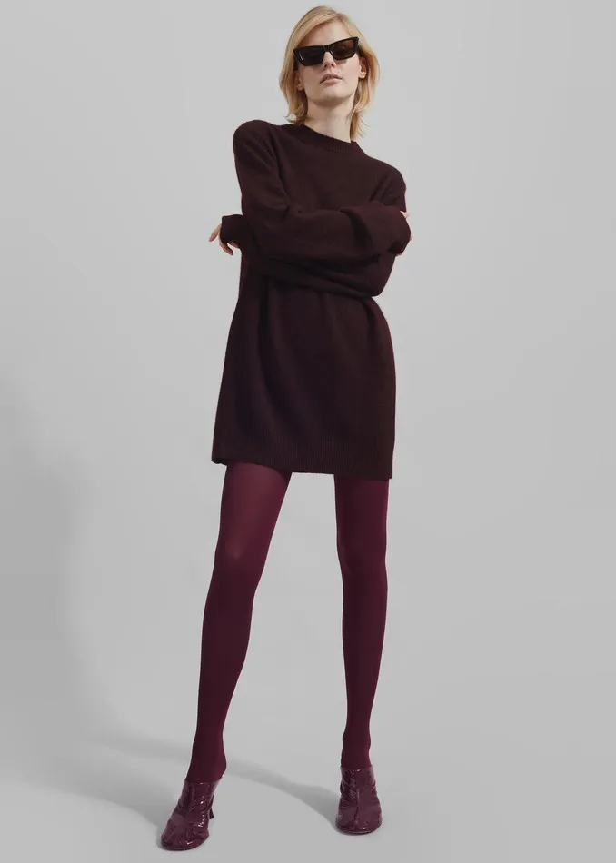 Maxime Knit Sweater Dress 8211 Dark Plum Women The Frankie Shop Clothing